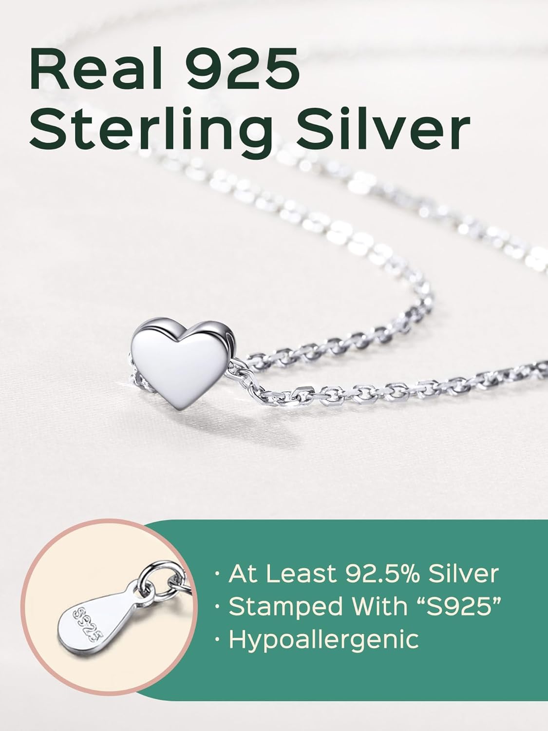 Hot Personalized Dainty Small Heart Necklace, silver jewelry, gift idea, 925 silver heart jewelry