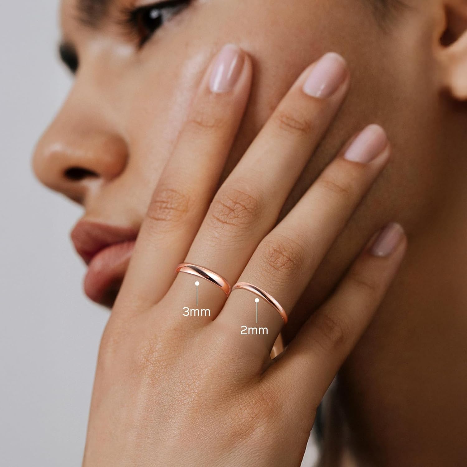 Plain Dome High Polished Wedding Band Rings for Women