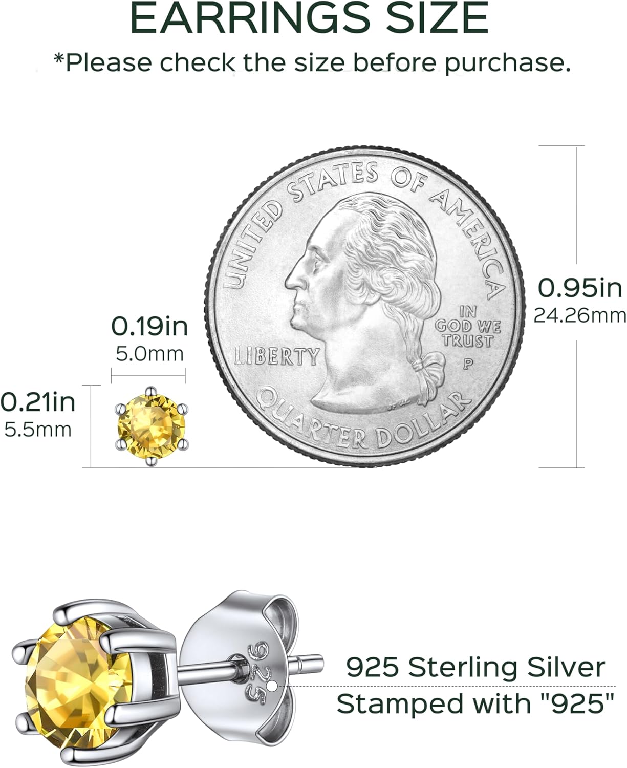 12 Months Sparkling Round Birthstone Halo Stud Earrings for women, november birthstone, Citrine Jewelry, Scorpio Birthstone, Sagittarius Birthstone, sterling silver jewlery, memorial gift, gift idea