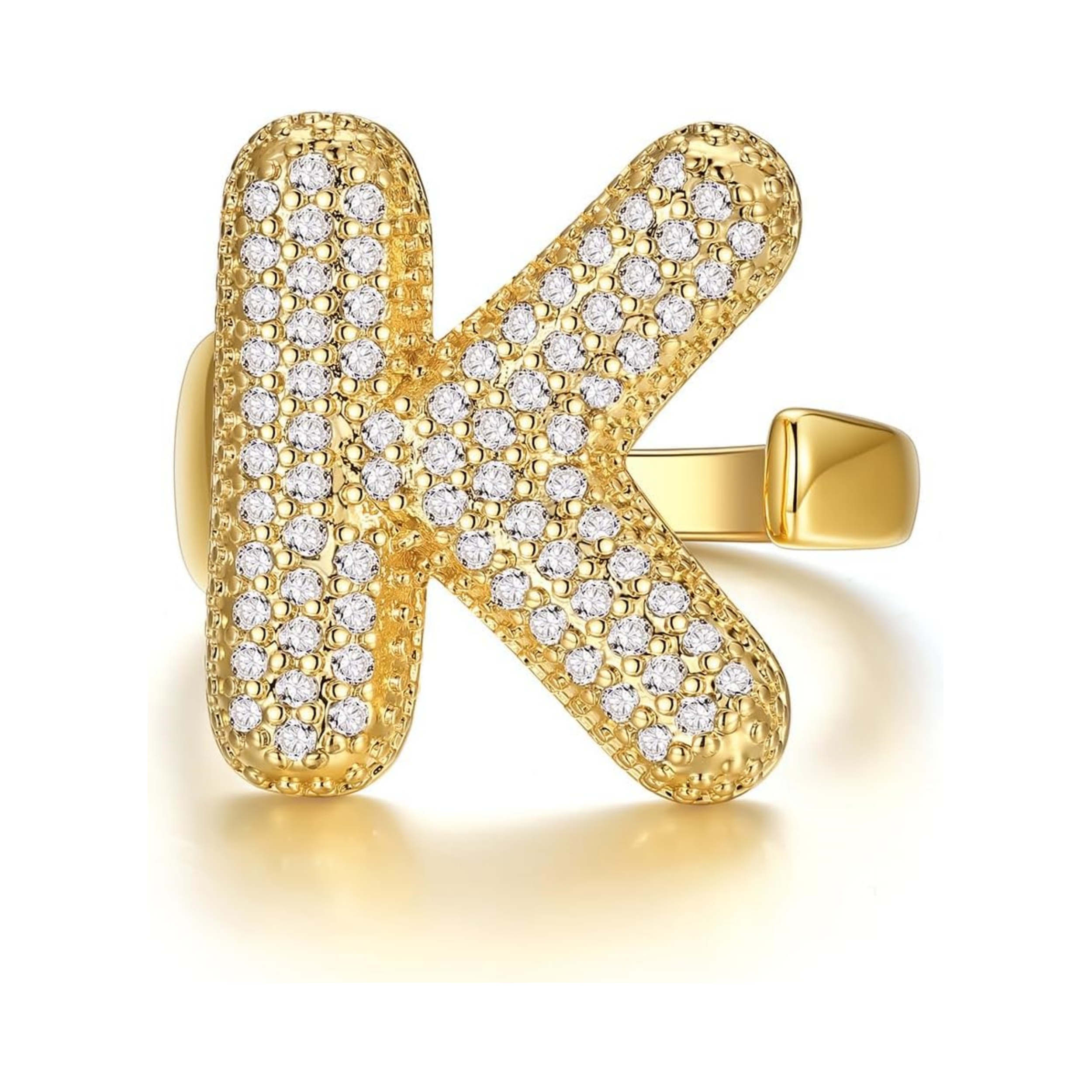 14k Chunky Gold Initial Statement Rings 