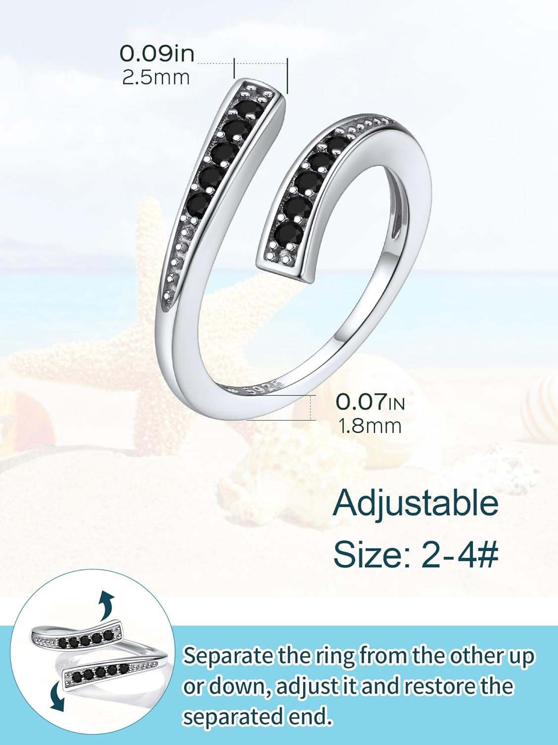 Shift-Square Adjustable Open Toe Rings