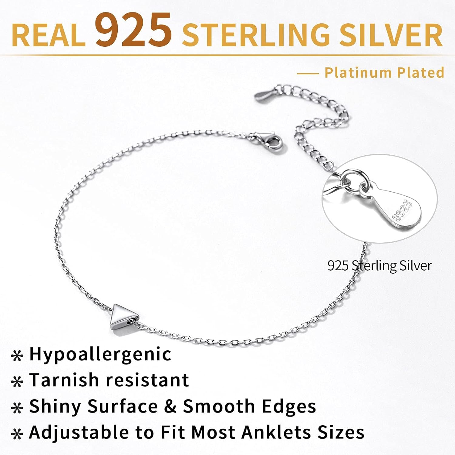 Simple Dainty Triangle Anklets