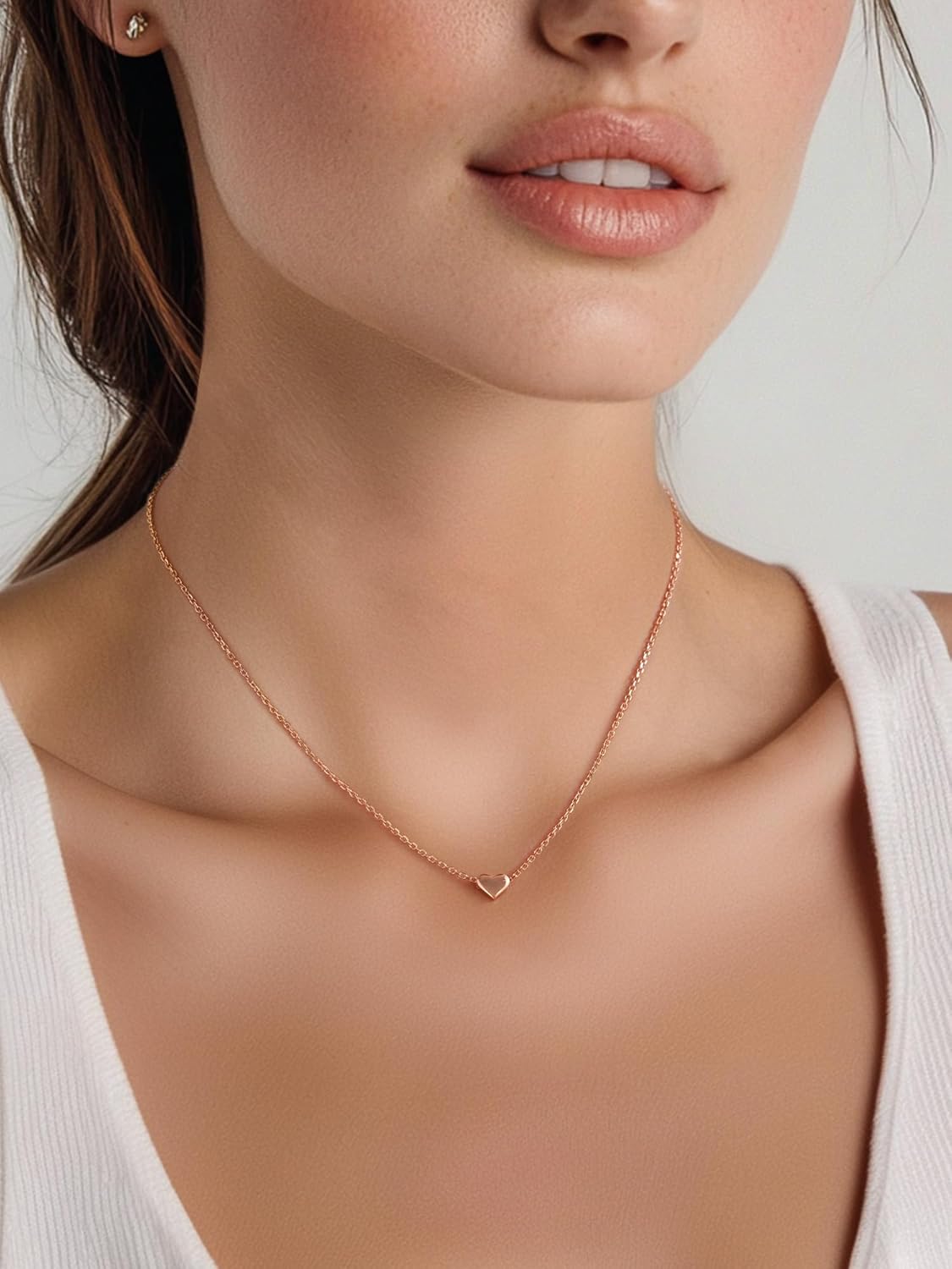 Hot Personalized Dainty Small Heart Necklace, silver jewelry, gift idea, heart jewelry