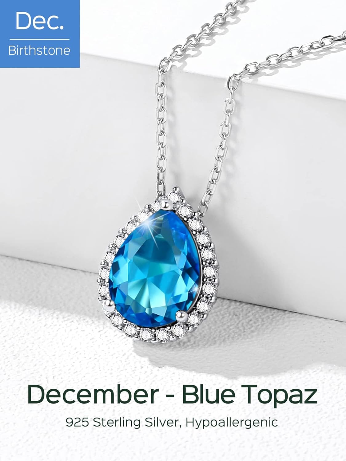 Pear Cut Teardrop Birthstone Diamond Necklace
