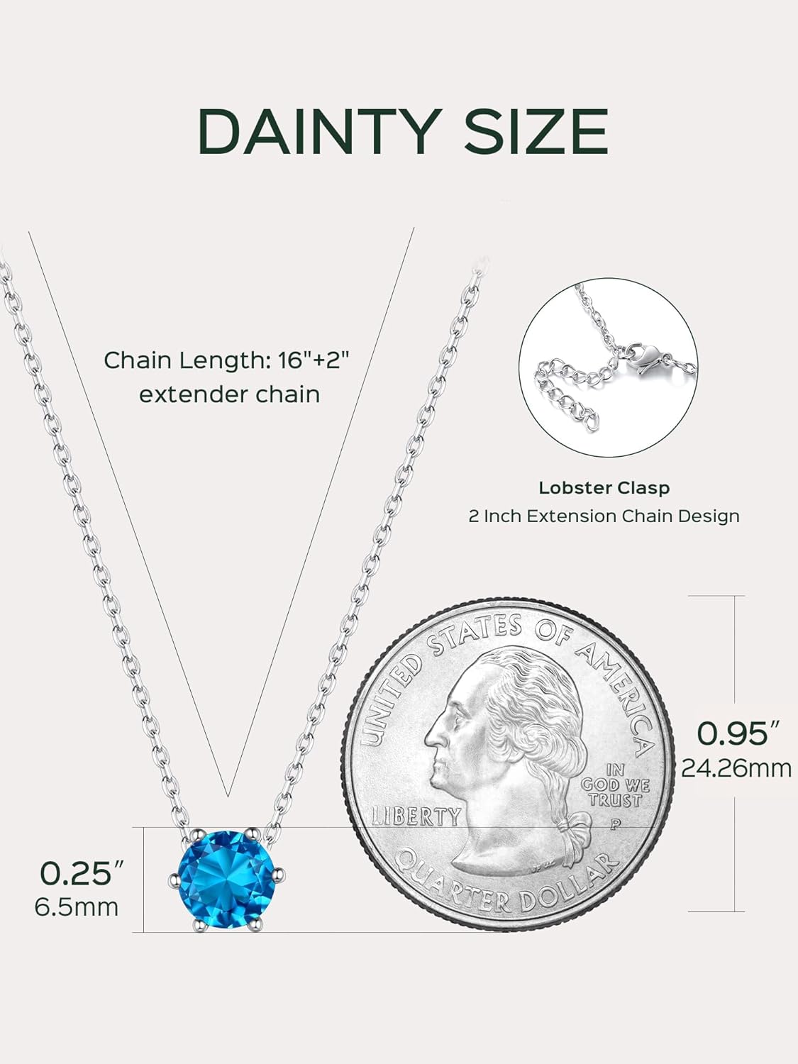 12 Months Sparkling Round Cut Created Birthstone Necklace for women, december birthstone, Blue Topaz Jewelry, Sagittarius Birthstone,  topaz birthstone, Capricorn Birthstone, christmas gift, gift idea