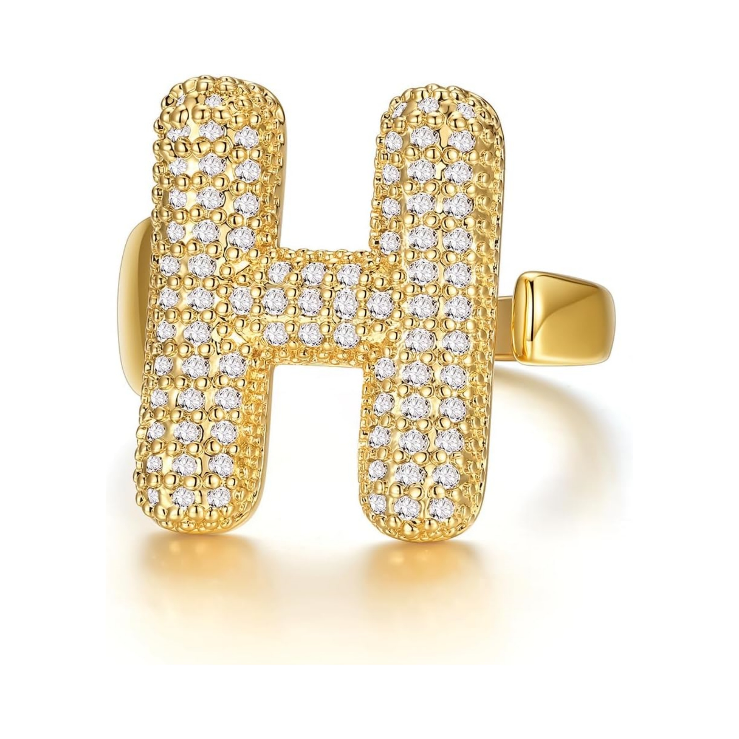 14k Chunky Gold Initial Statement Rings 