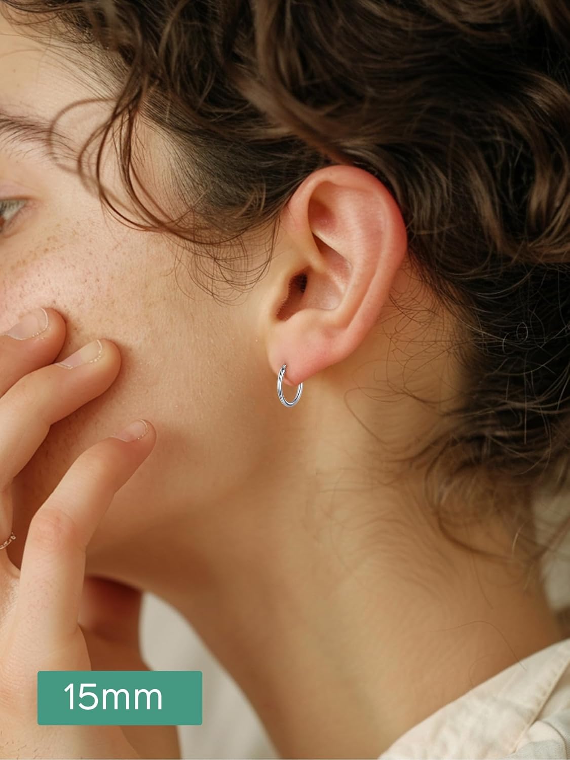 Gold Plated Small Circle Endless Huggie Hoop Earrings