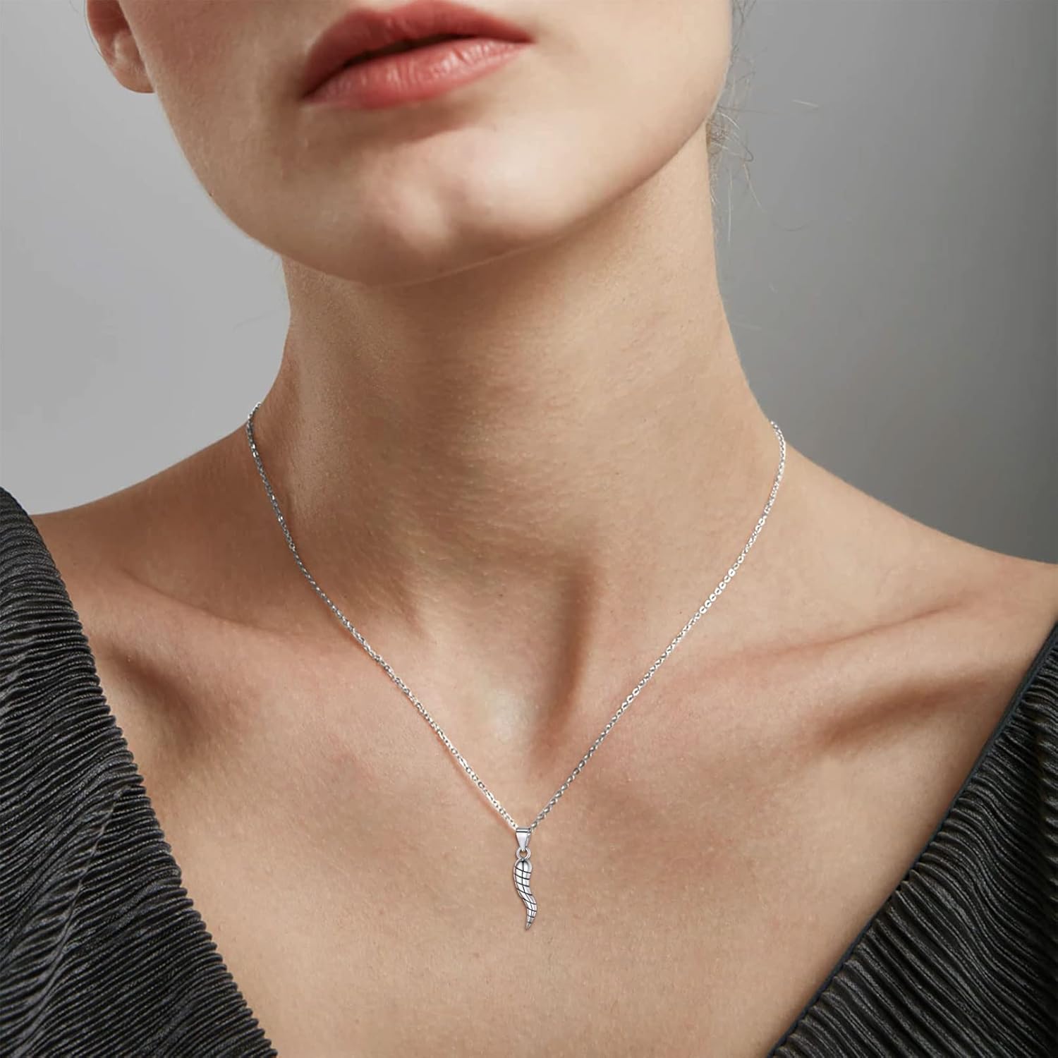 Twisted Italian Horn Necklace for Women