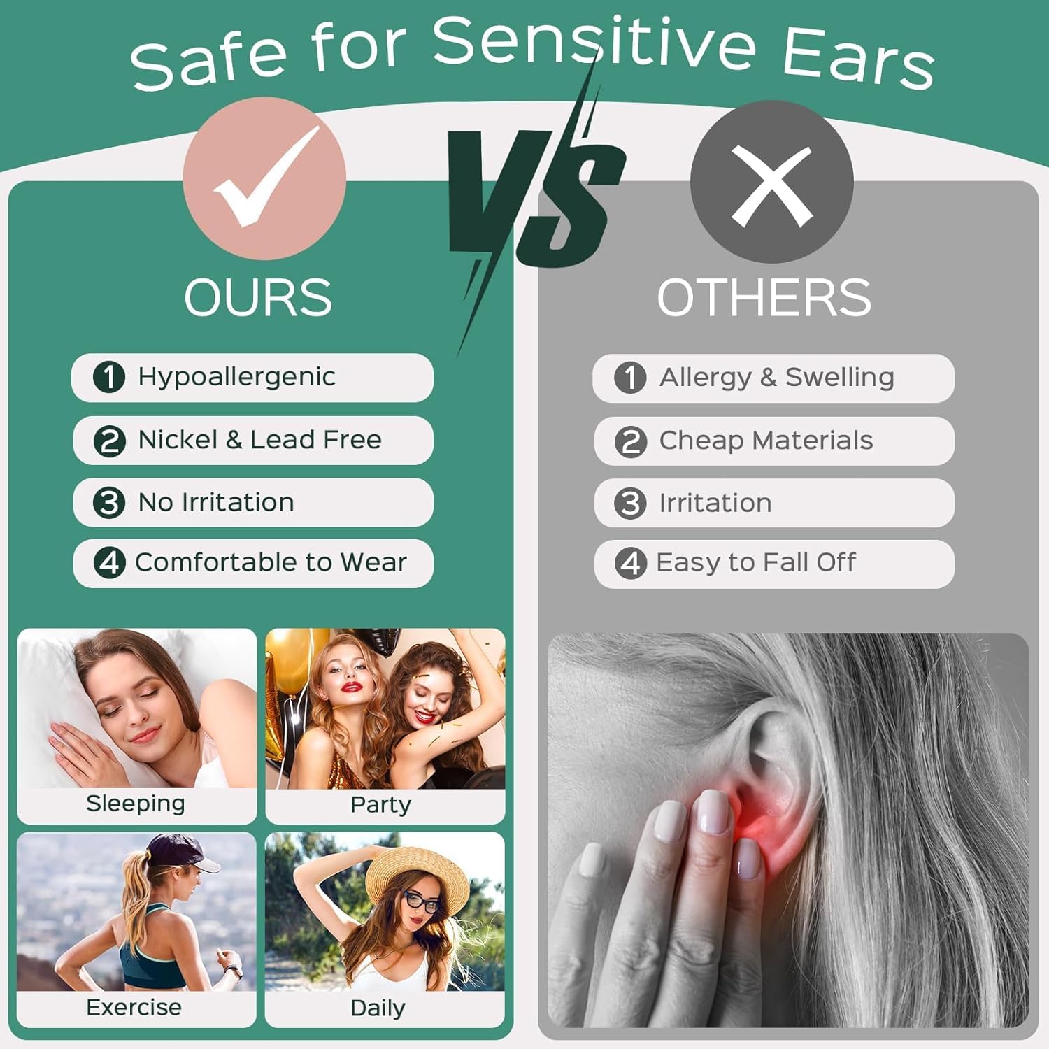 Classic 5mm Heart Stud Earrings for Women and Men, silver jewelry, gift idea, Sterling silver earrings, Hypoallergenic earrings