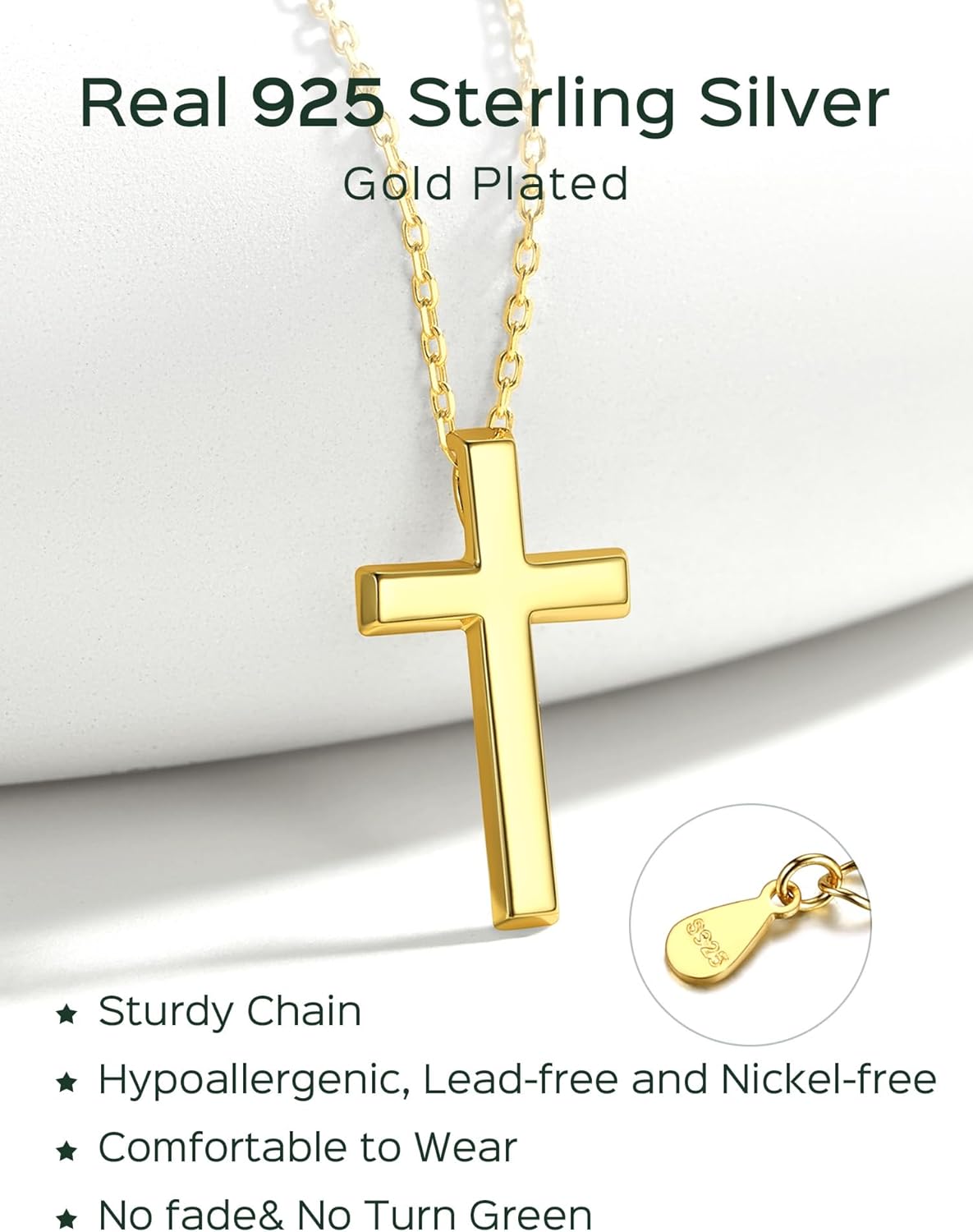 Sterling Silver Cross Pendant Necklace