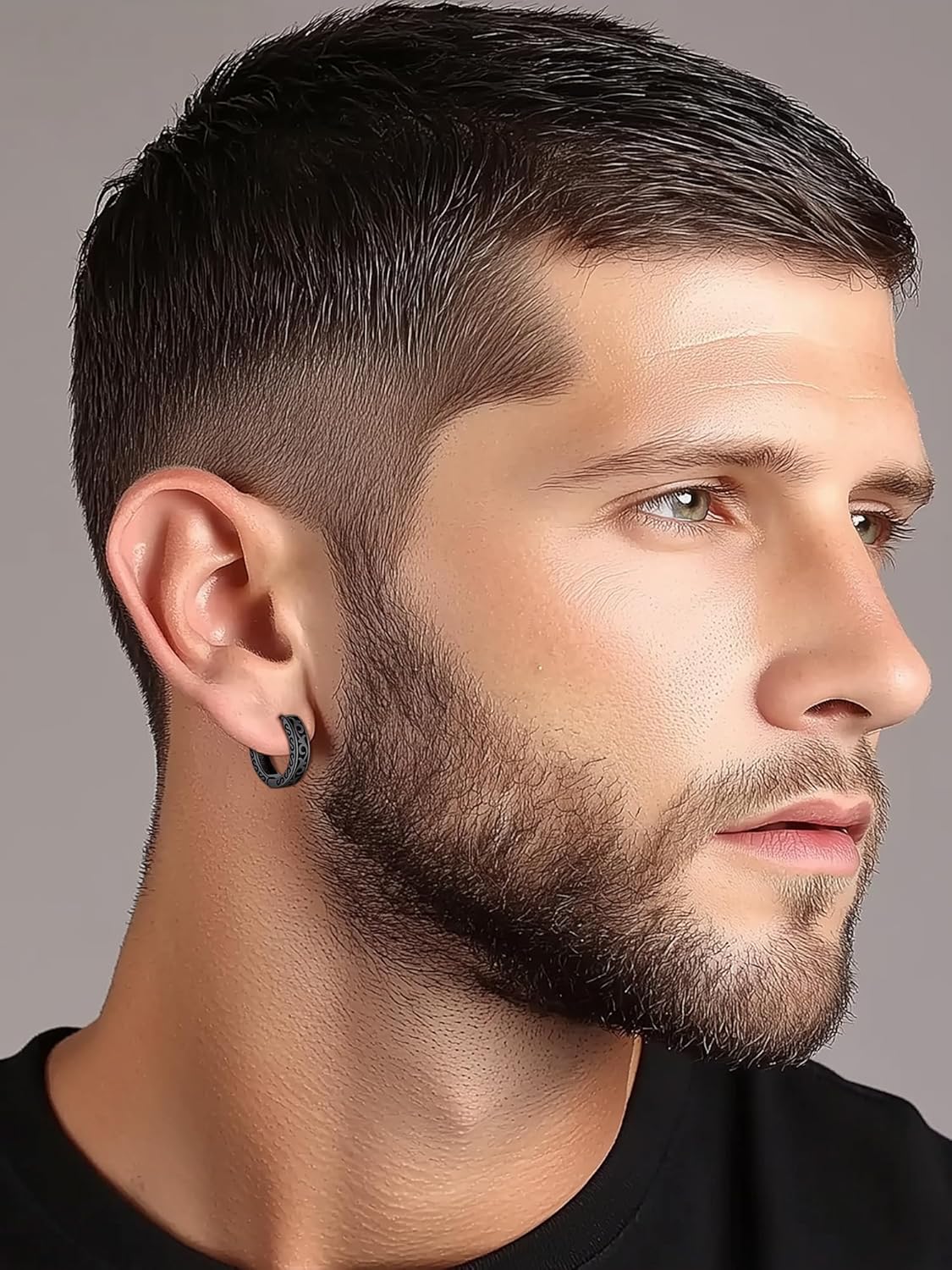 Celtic Knot Vine Huggie Hoops Earrings for Men