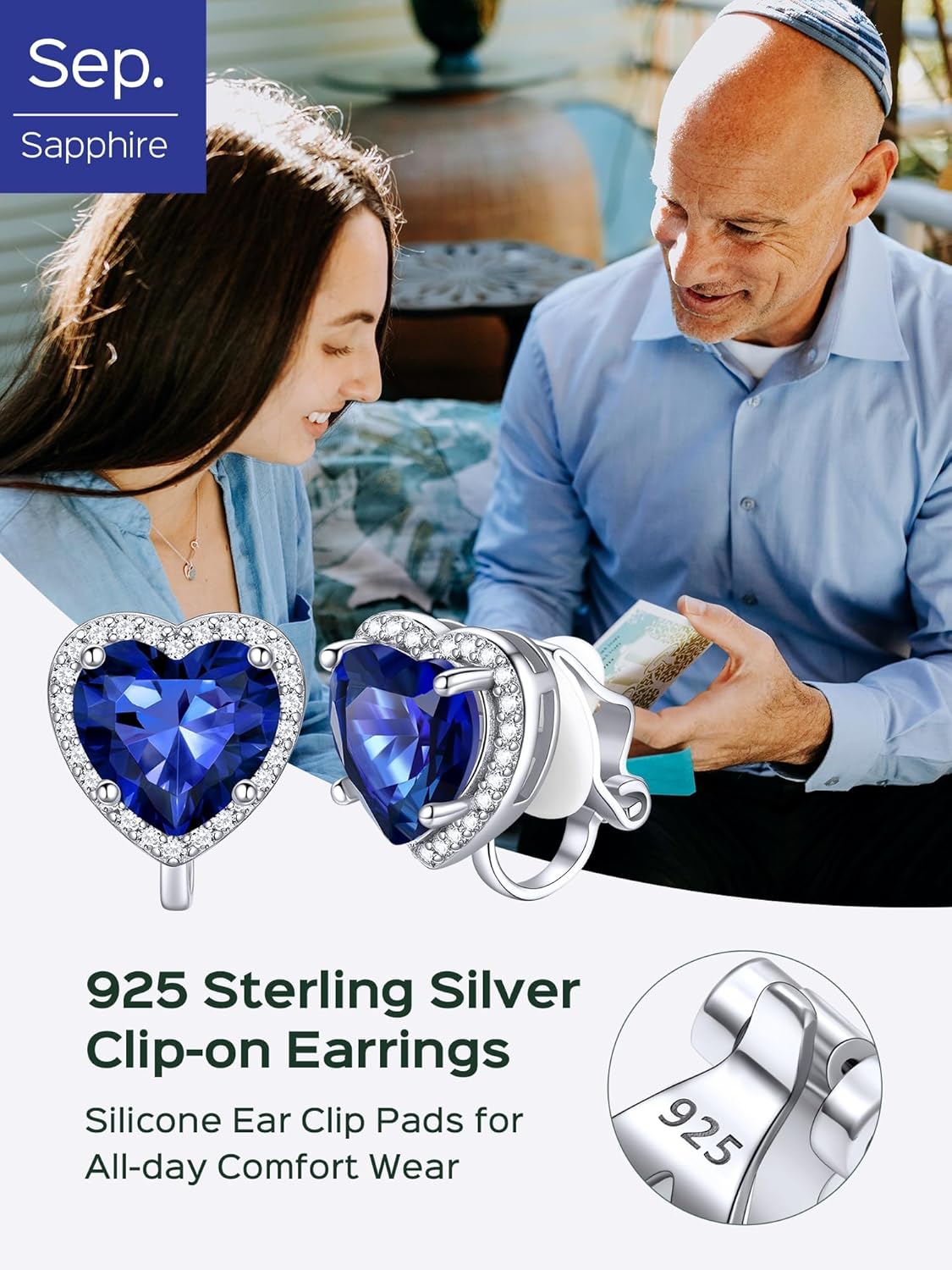 Hypoallergenic Birthstone Clip On Earrings