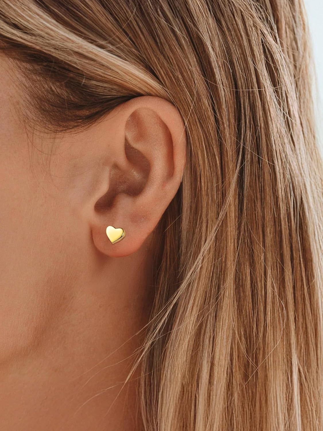 Classic 7mm Heart Stud Earrings for Women and Men,  silver jewelry, gift idea, Sterling silver earrings