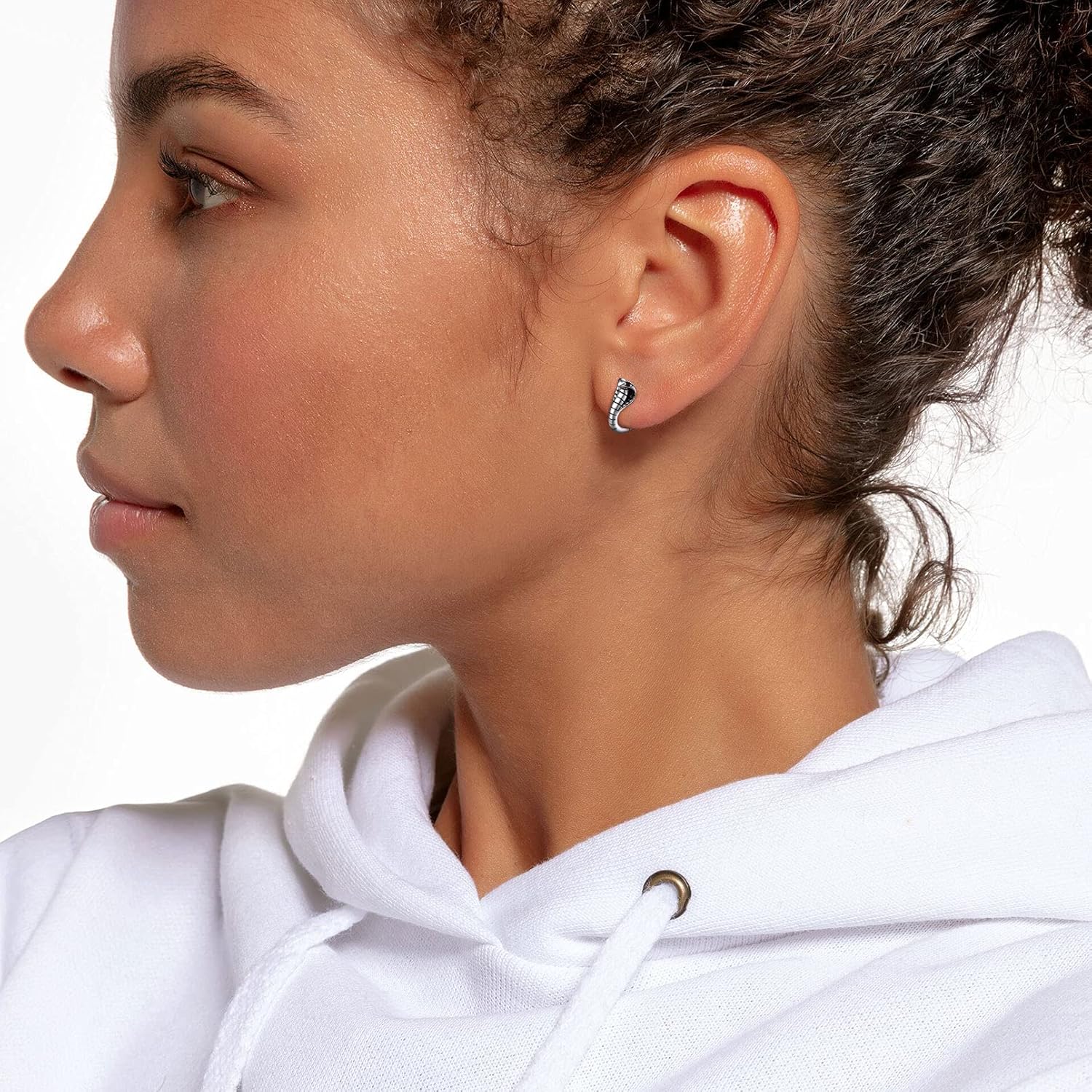 Cobra Thick Huggie Hoop Earrings for Women