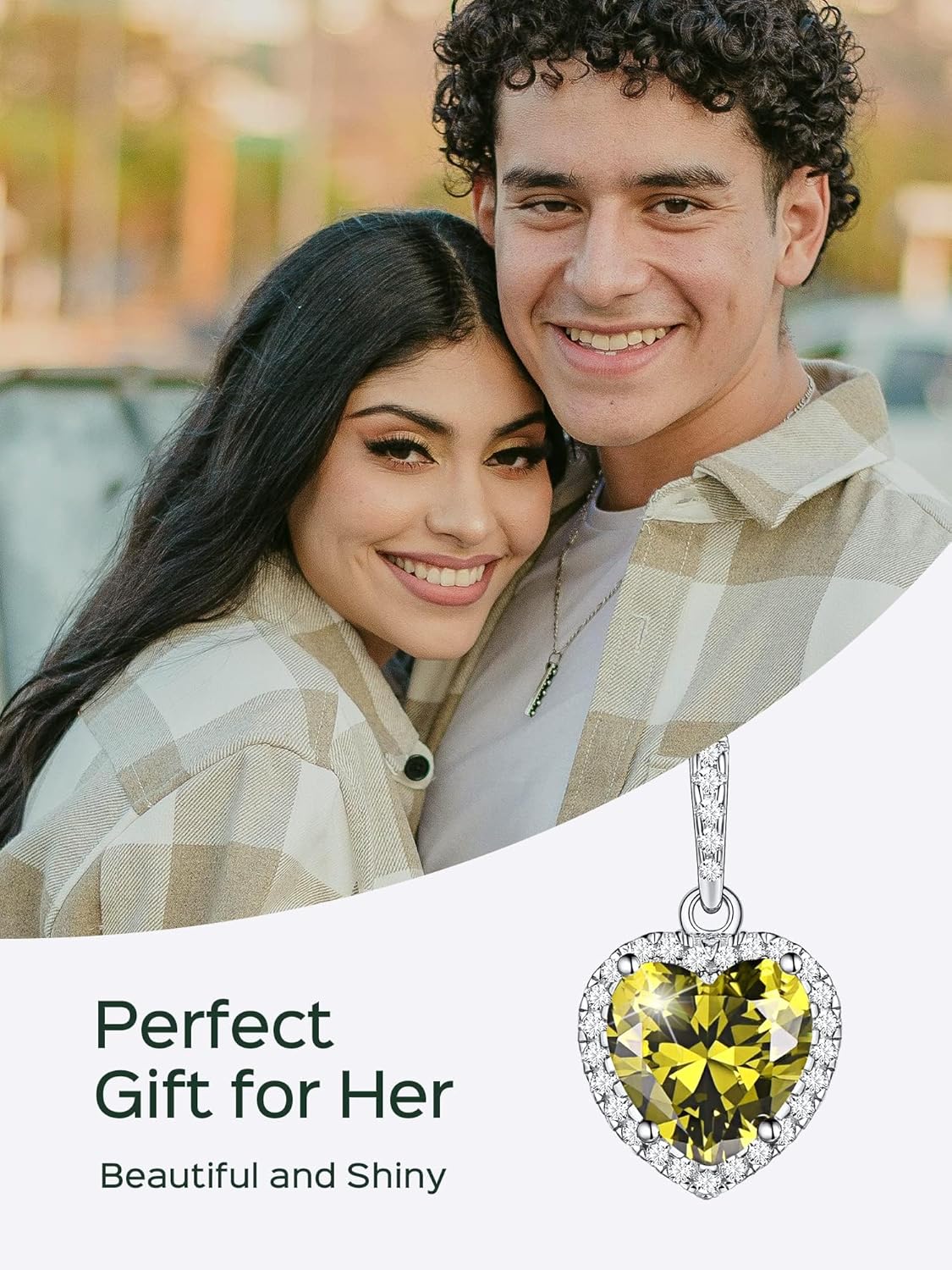 Heart Birthstone With Cubic Zirconia Necklace