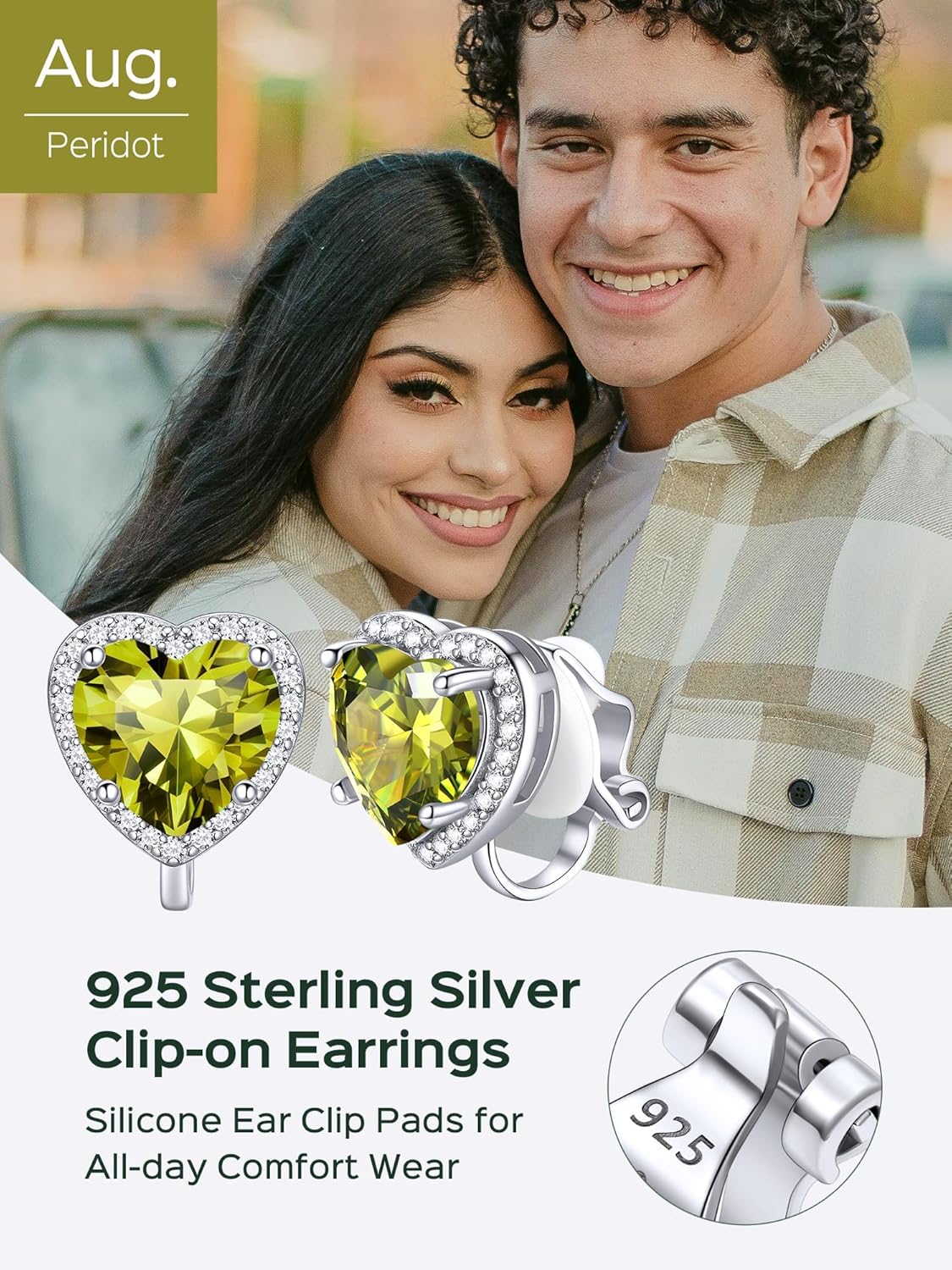 Hypoallergenic Birthstone Clip On Earrings