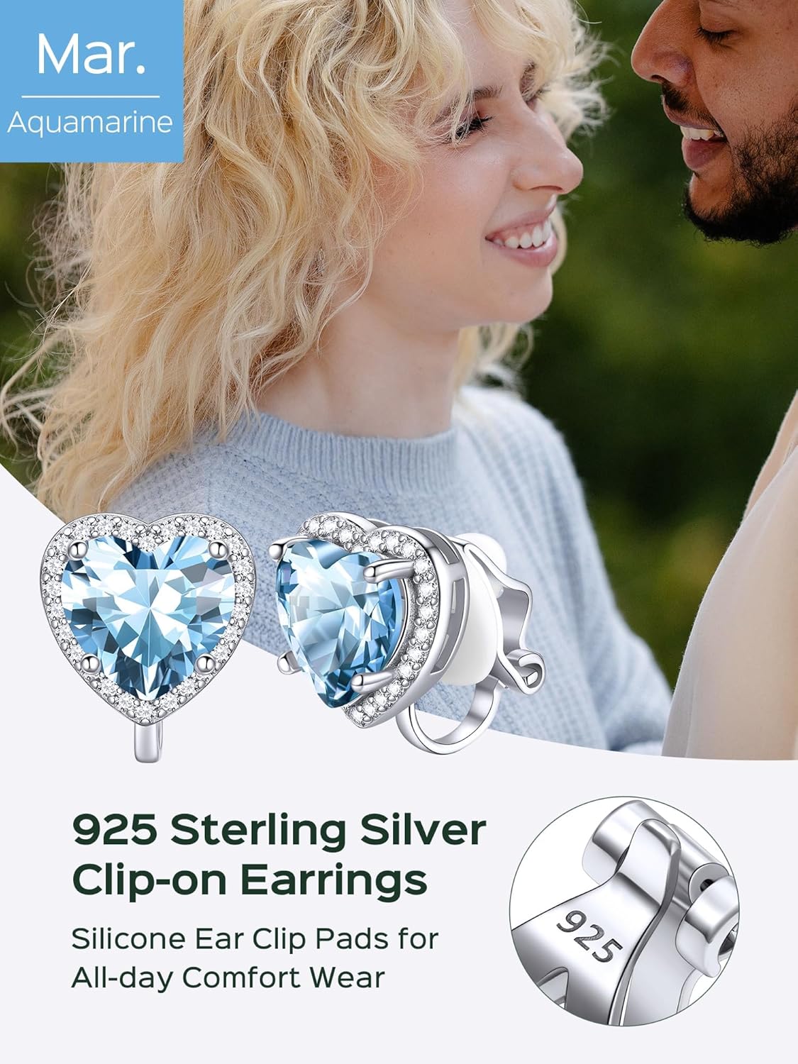 Hypoallergenic Birthstone Clip On Earrings