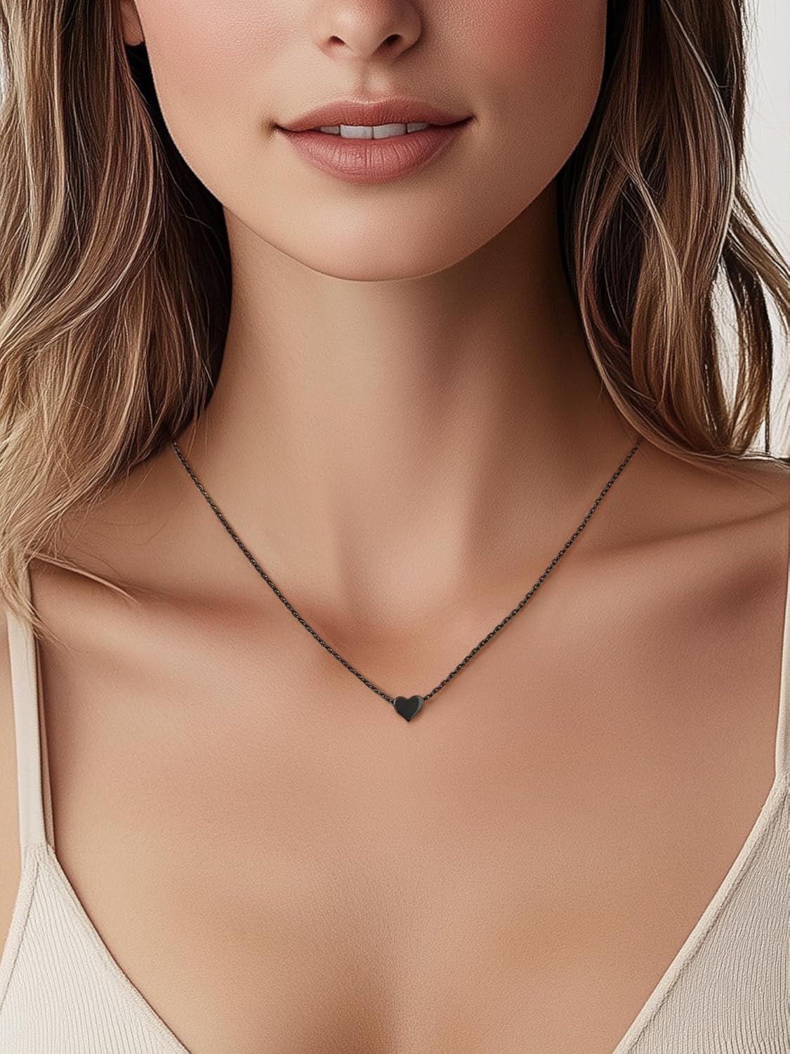 Hot Personalized Dainty Small Heart Necklace, silver jewelry, gift idea, heart jewelry