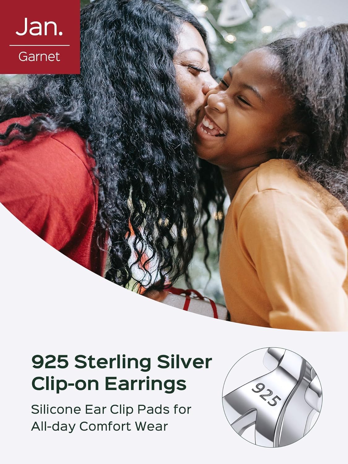 Jan. Hypoallergenic Birthstone Clip On Earrings