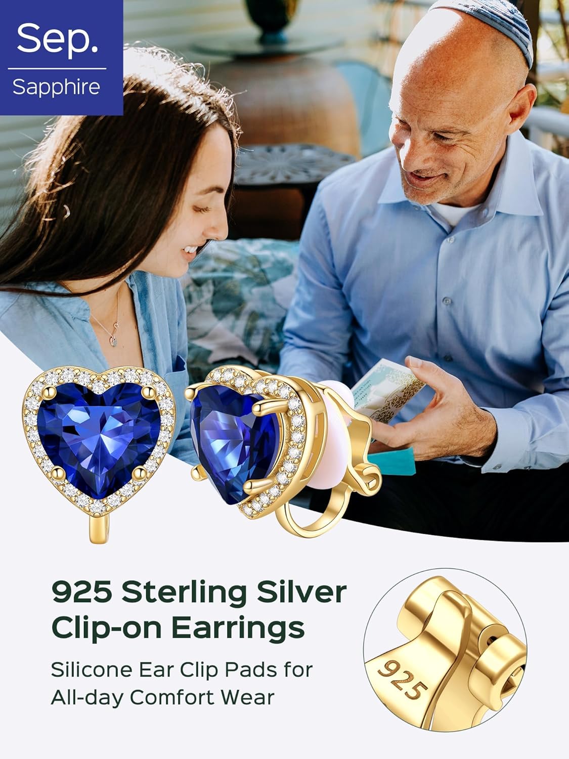 Hypoallergenic Birthstone Clip On Earrings