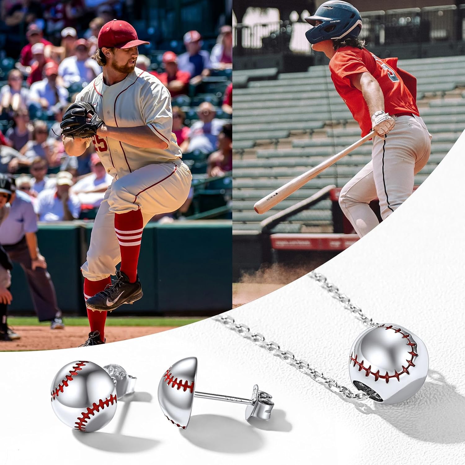 Baseball Stud Earrings for Women & Men