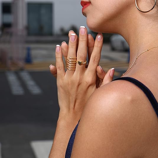 Heart Adjustable Open Ring for Women