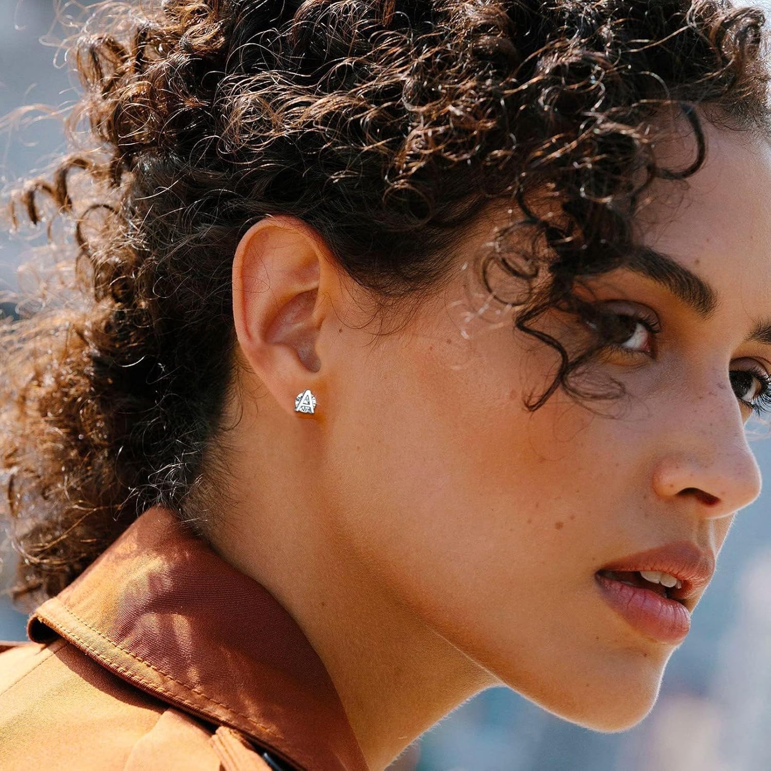 Dainty Initial & Cubic Zirconia Letter Stud Earrings