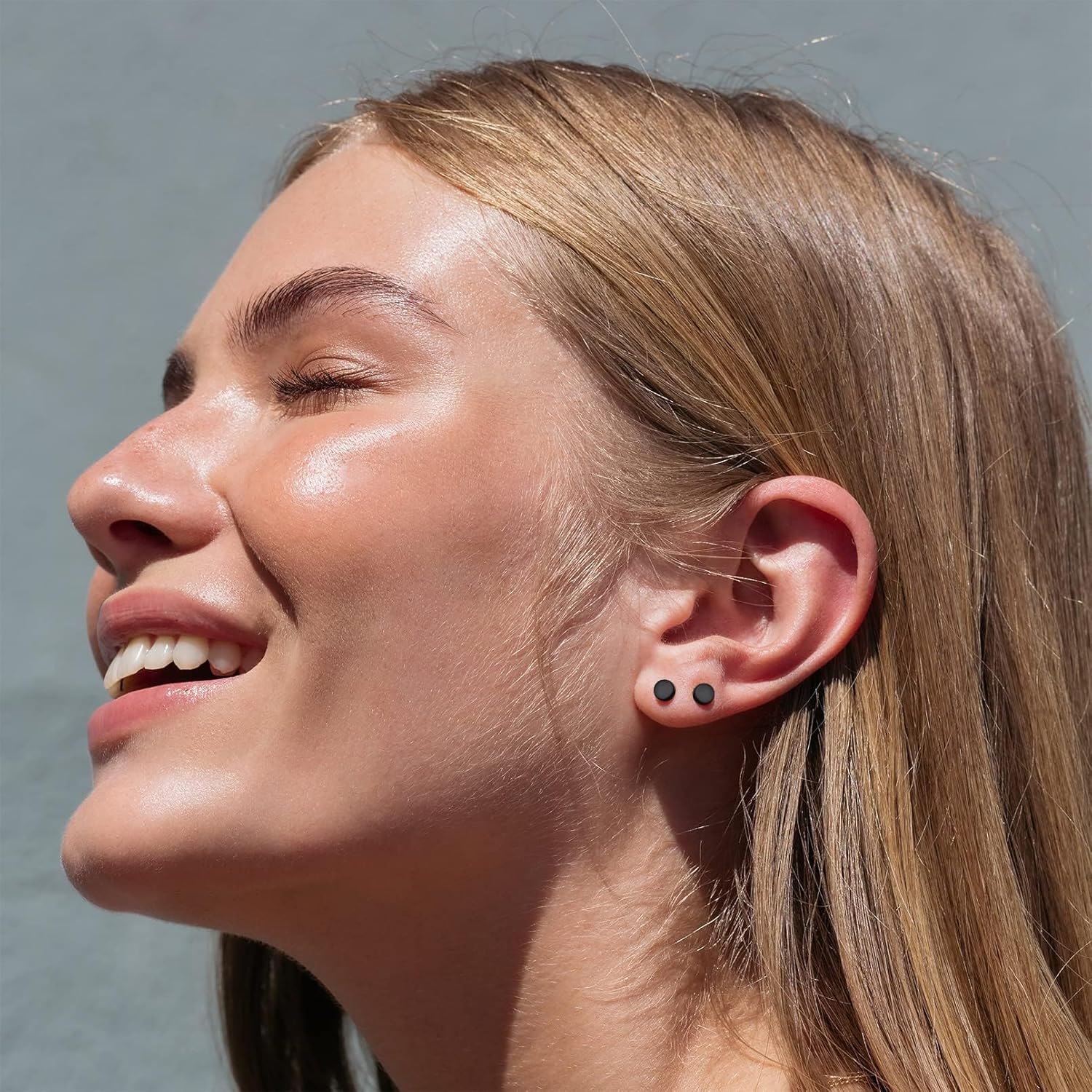 Tiny Dot Round Disc Stud Earrings for Women