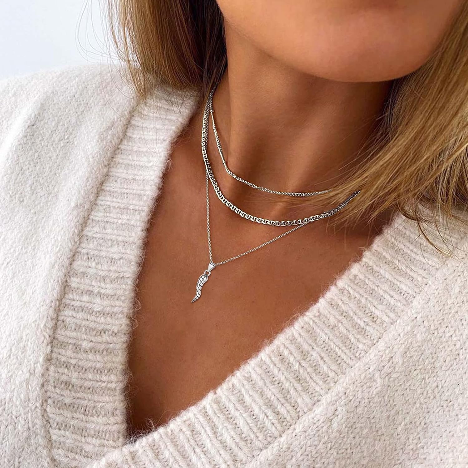 Twisted Italian Horn Necklace for Women