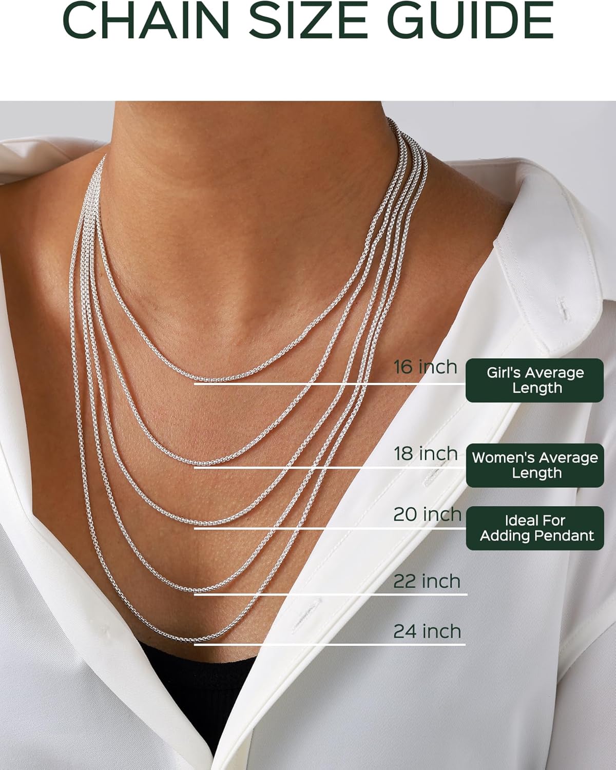 Thin Round Box Chain Necklace Chains  in Different Size