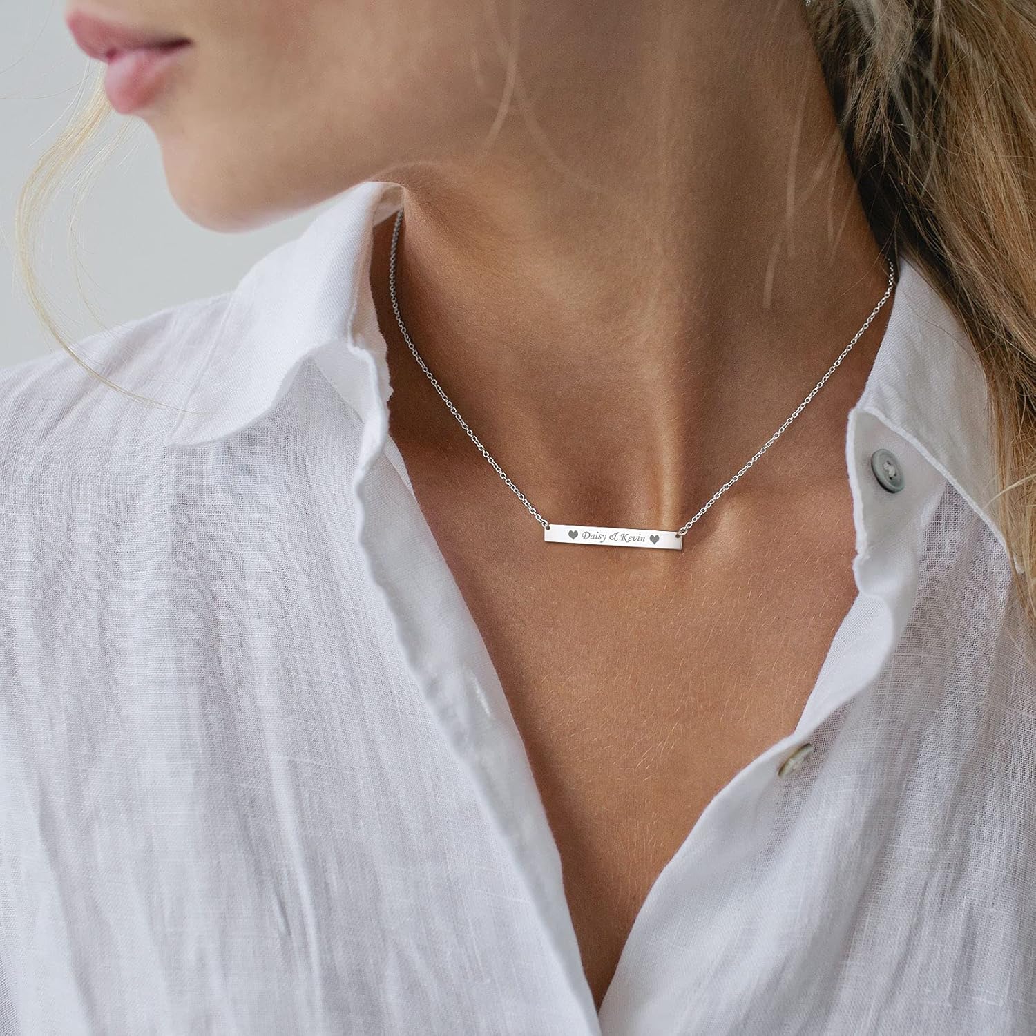 Vertical Bar Pendant Necklace for Women