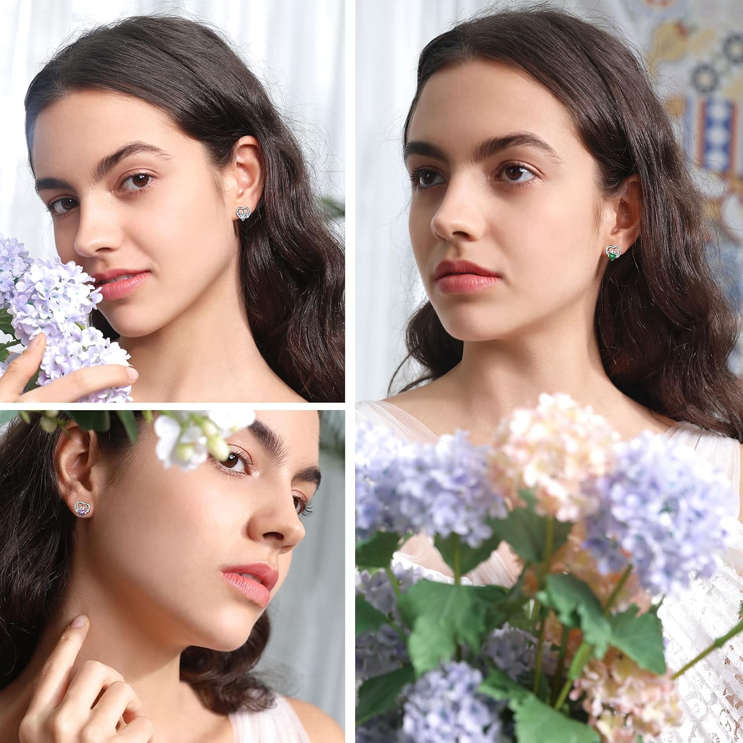 Dainty Claddagh Celtic Heart Stud Earrings for Women