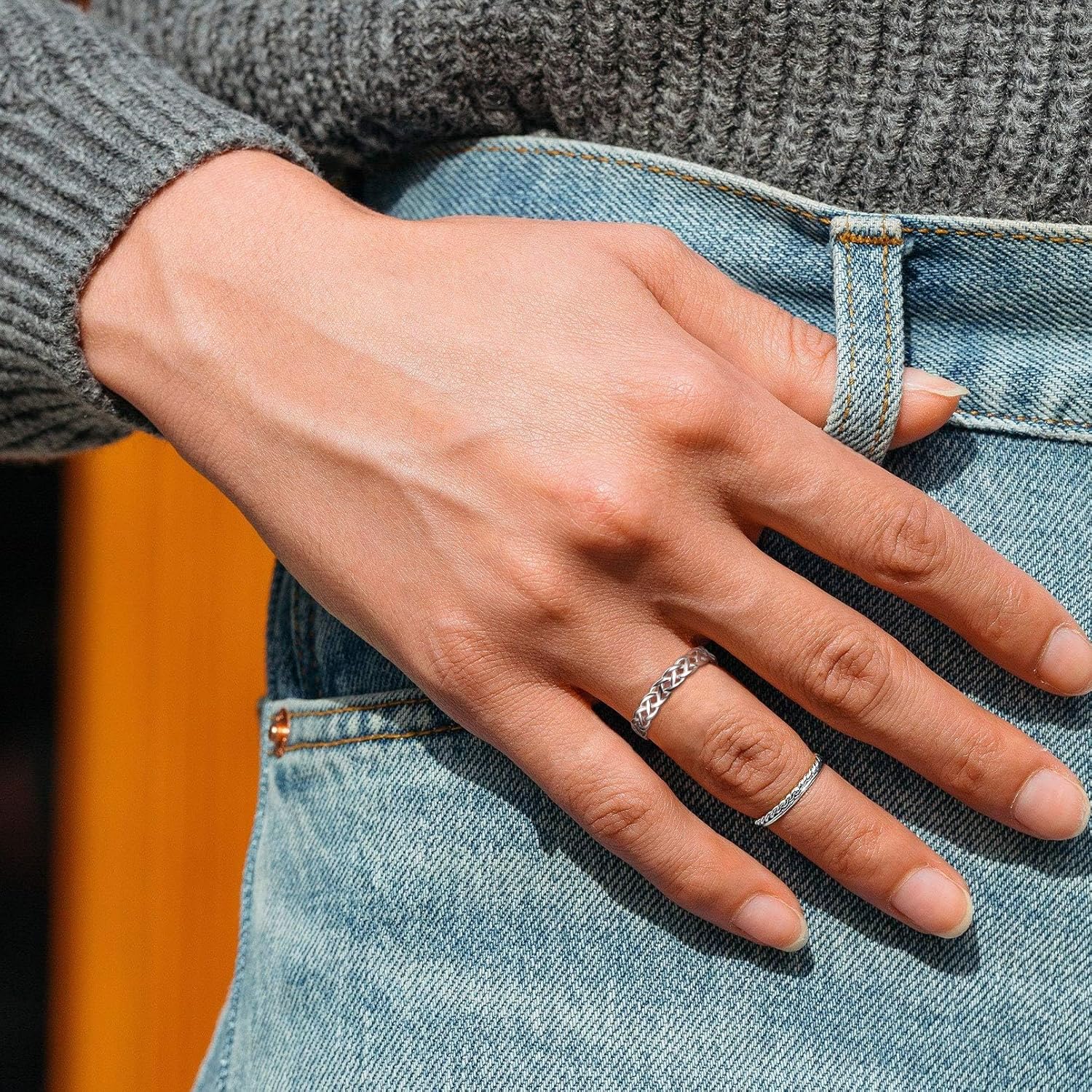 Celtic Knot High Polished Engagement Wedding Band Ring for Women