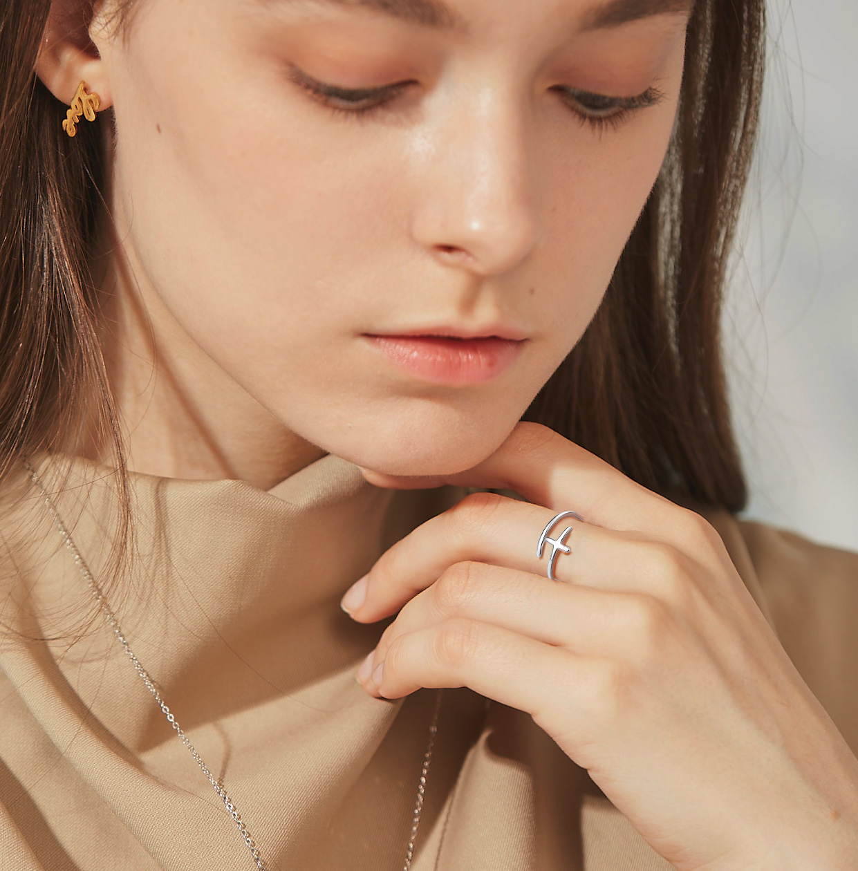 925 Sterling Silver Cross Adjustable Ring for Women-02