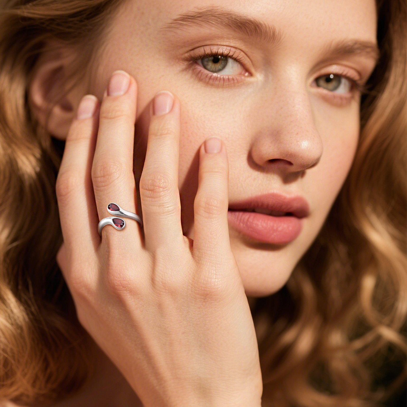 Cubic Zirconia Birthstone Thumb Rings for Women