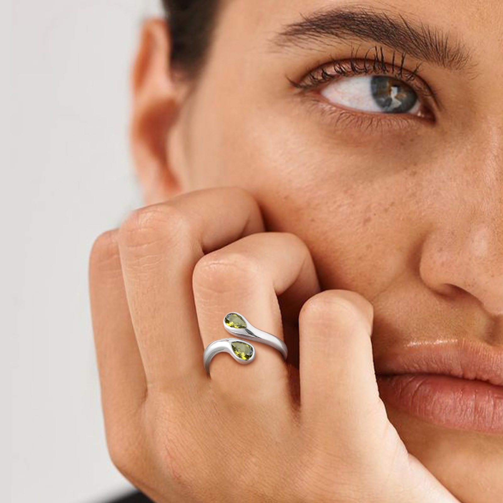 Cubic Zirconia Birthstone Thumb Rings for Women