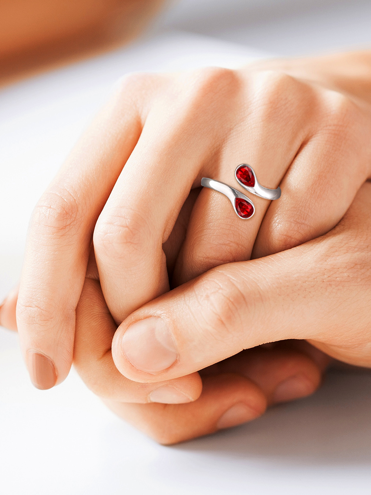 Cubic Zirconia Birthstone Thumb Rings for Women