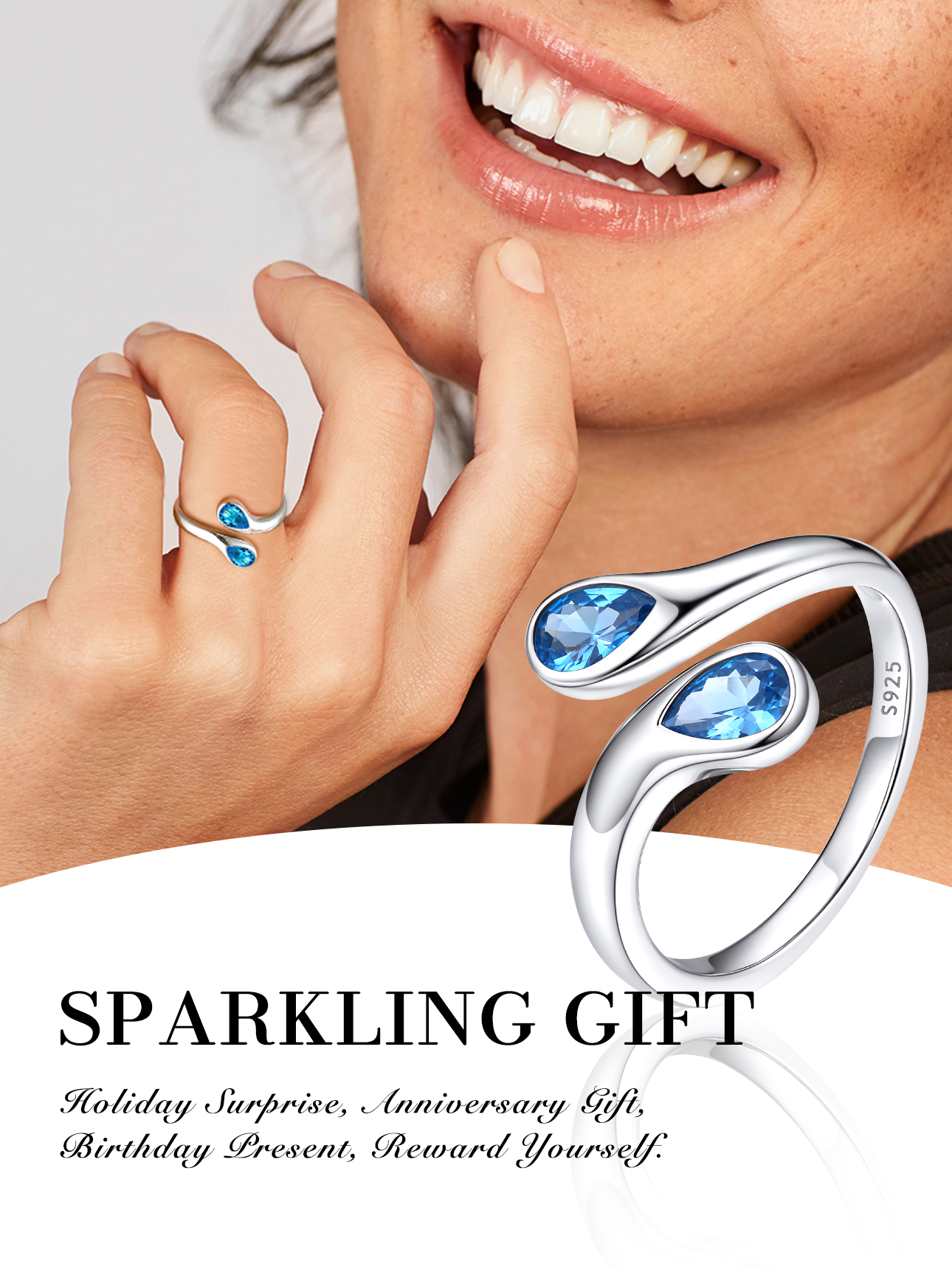 Cubic Zirconia Birthstone Thumb Rings, ChicSilver Jewelry gift Package, memorial gift