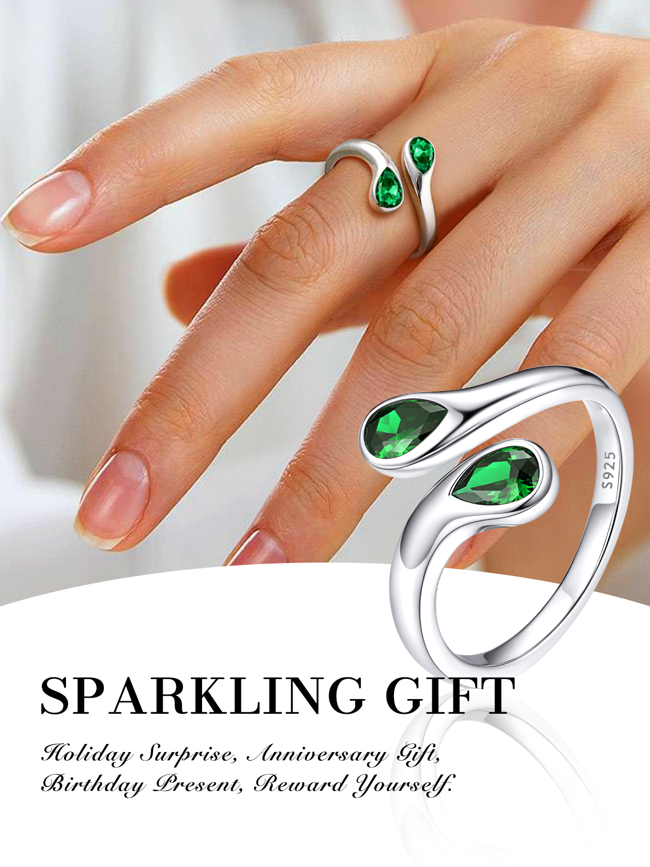 Cubic Zirconia Birthstone Thumb Rings, ChicSilver Jewelry gift Package, memorial gift 