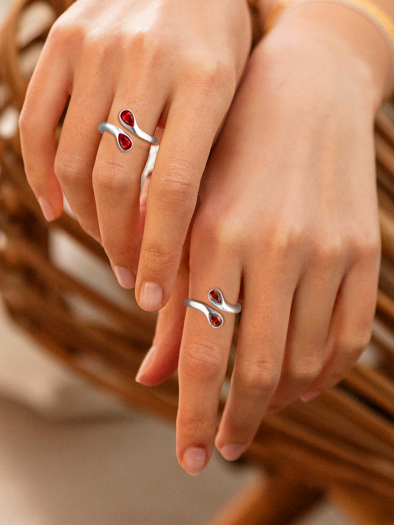 Cubic Zirconia Birthstone Thumb Rings 