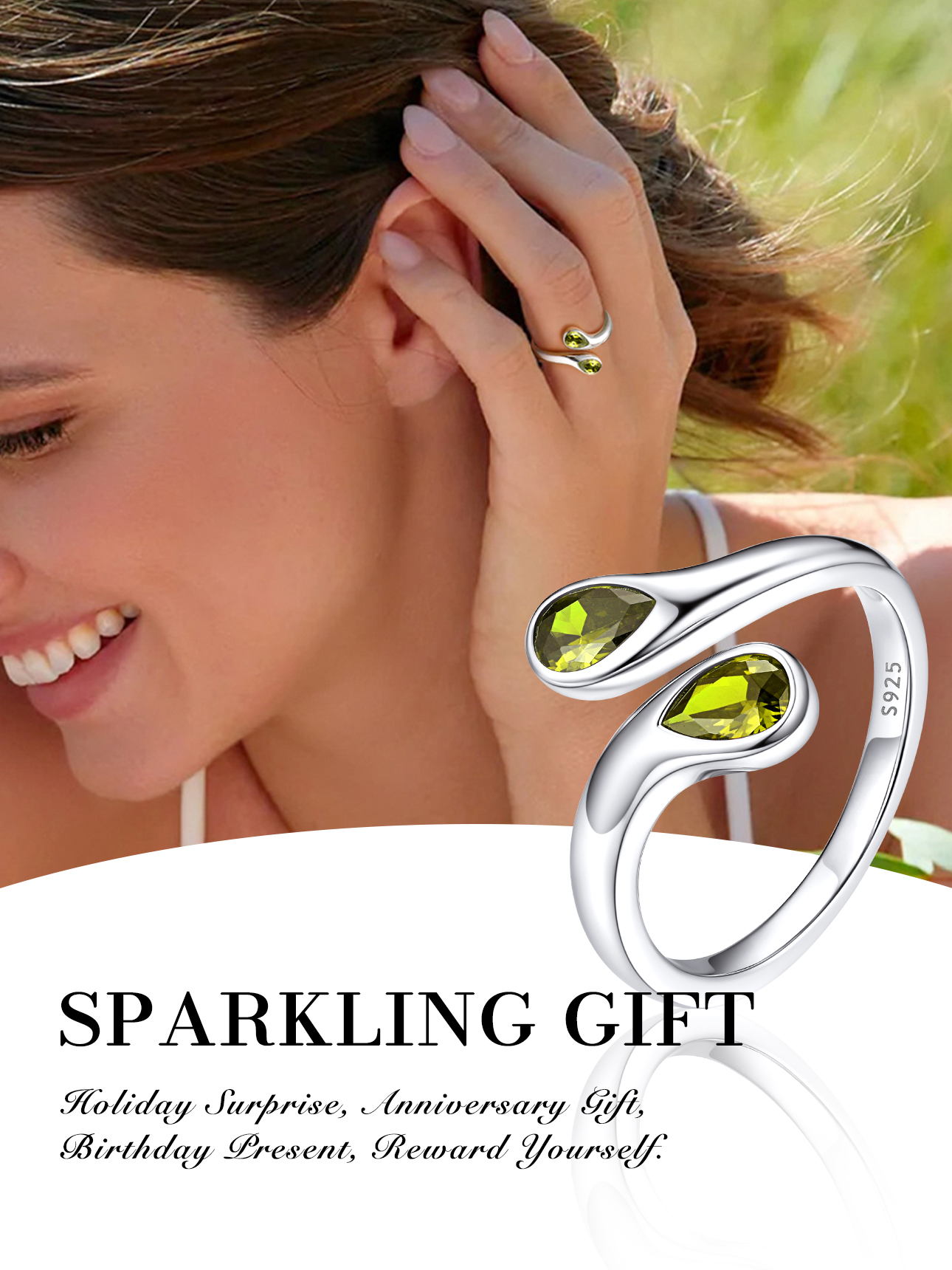 Cubic Zirconia Birthstone Thumb Rings, ChicSilver Jewelry gift Package, memorial gift