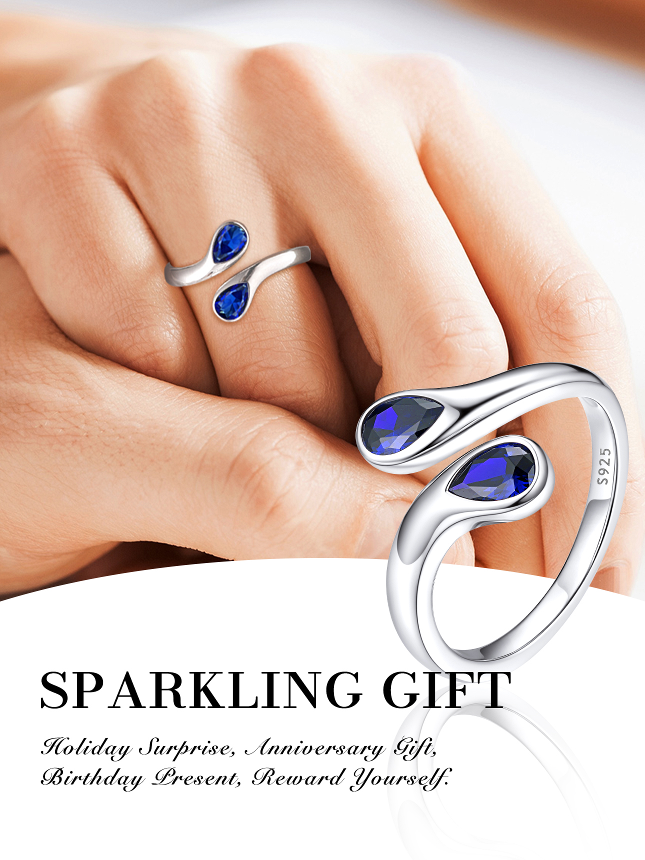 Cubic Zirconia Birthstone Thumb Rings, ChicSilver Jewelry gift Package, memorial gift