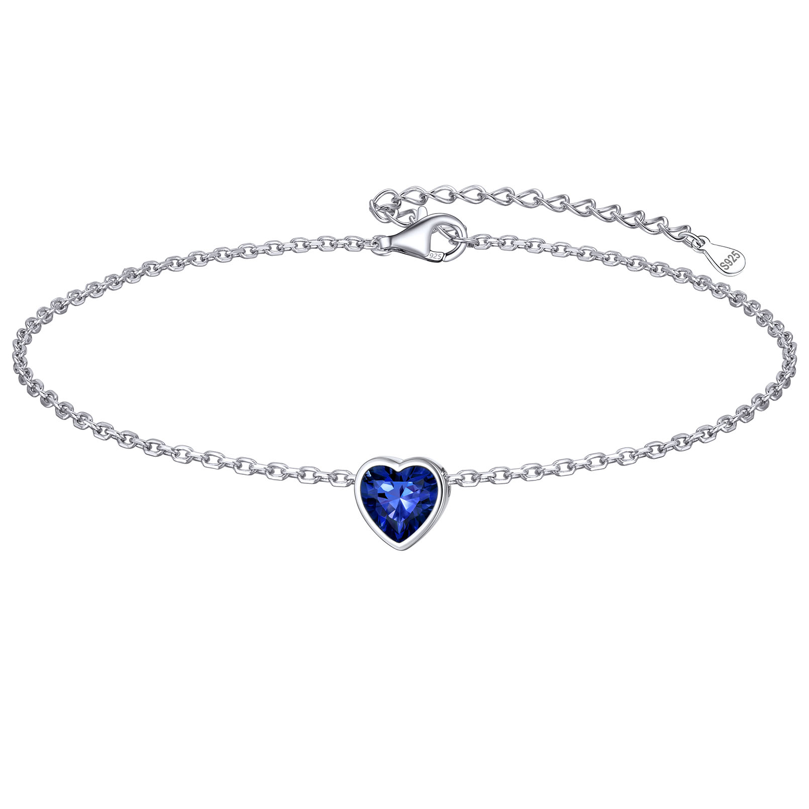 Bride Heart Birthstone Wedding Anklets