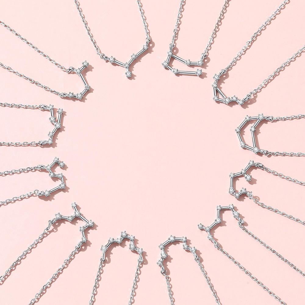 Adjustable Zodiac Cubic Zirconia Horoscope Chain Anklet for Women in different Zodiac