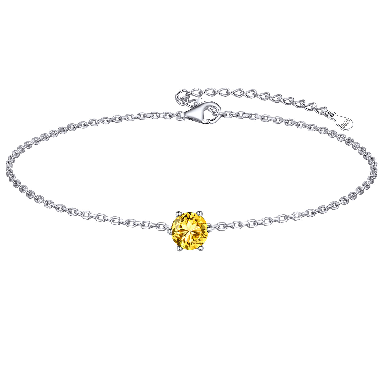 Simple Dainty Round Birthstone Ankle