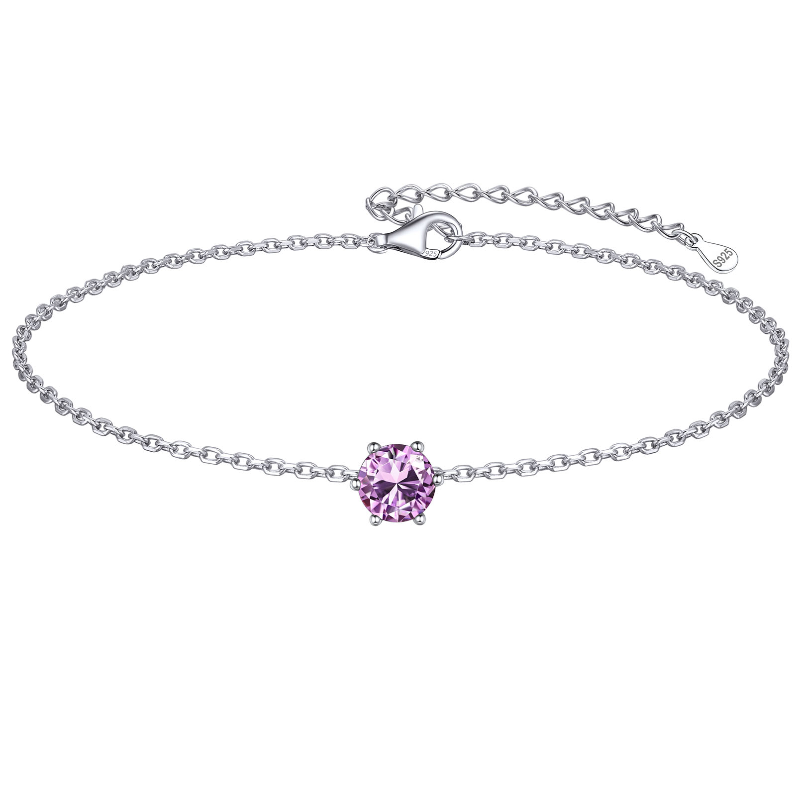 Simple Dainty Round Birthstone Ankle