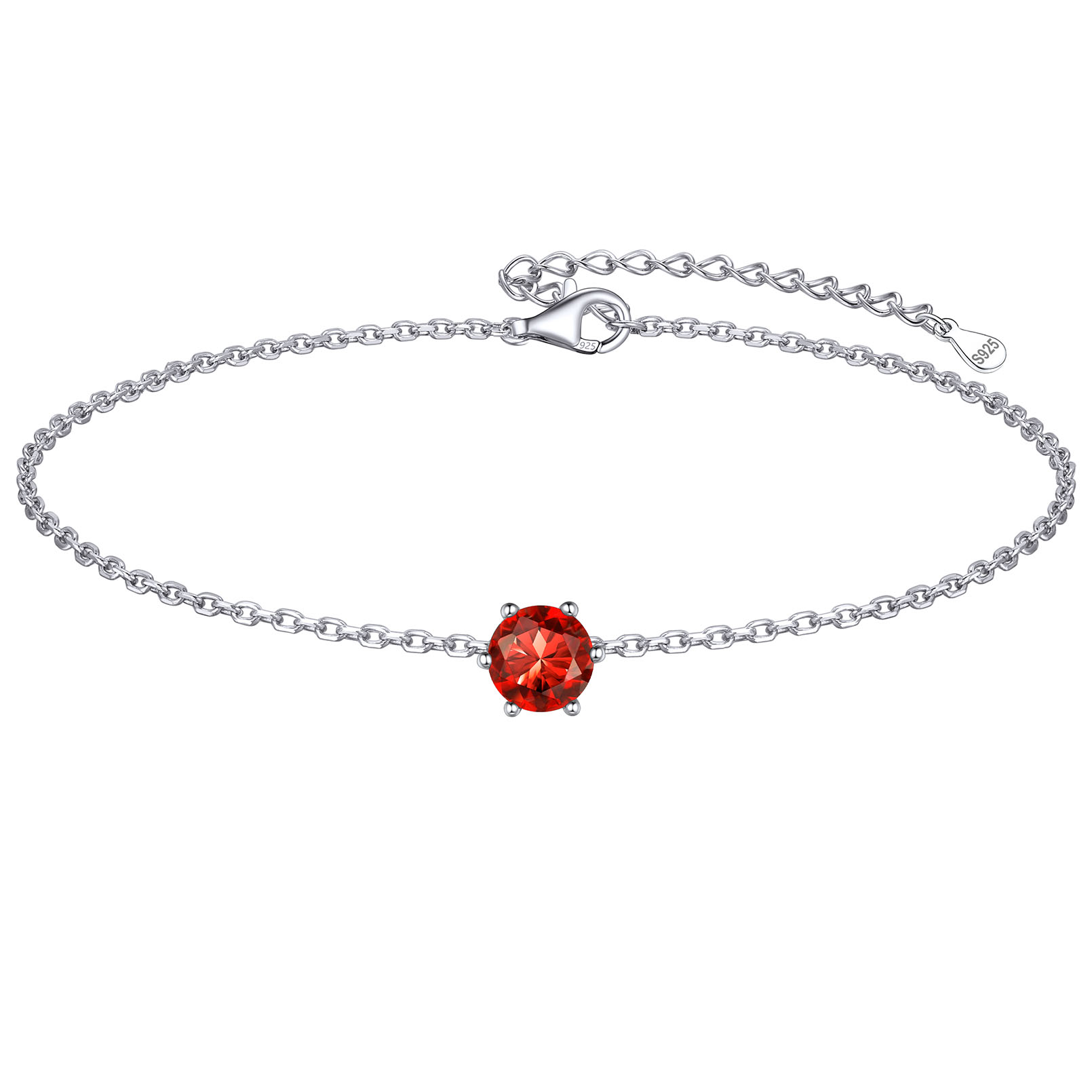 Simple Dainty Round Birthstone Ankle