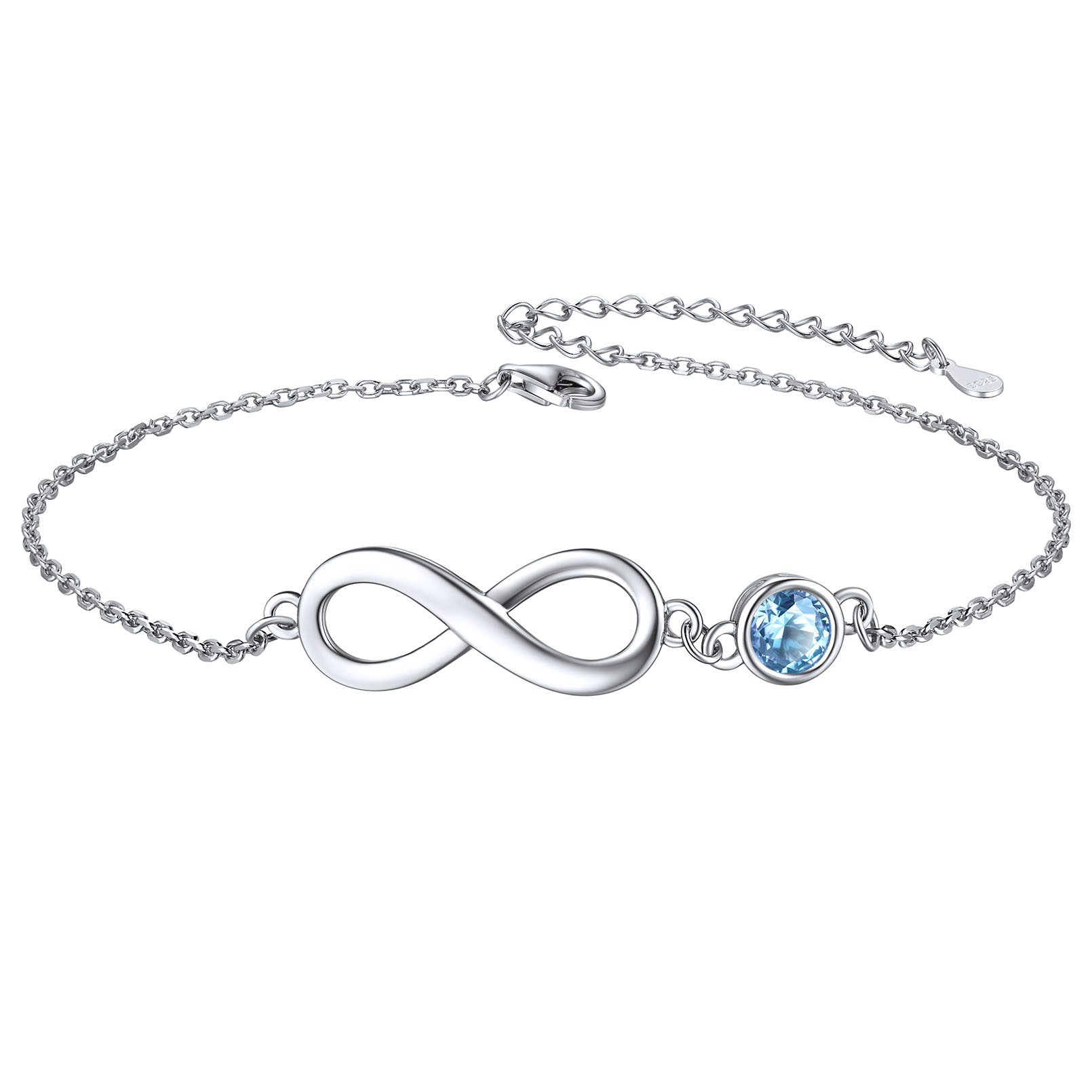 Simple Dainty Infinity Birthstone Anklet