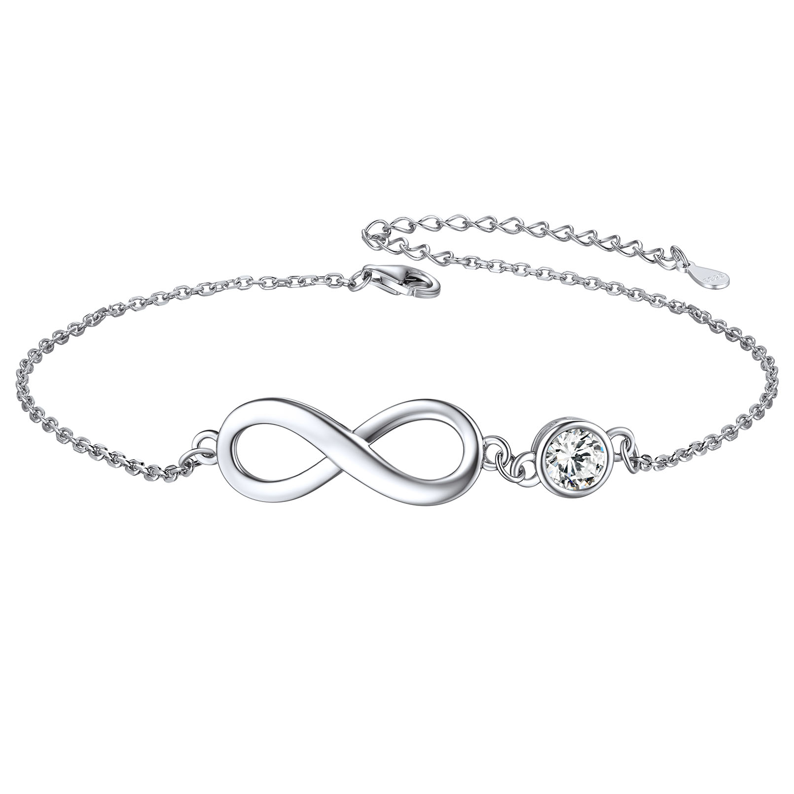 Simple Dainty Infinity Birthstone Anklet
