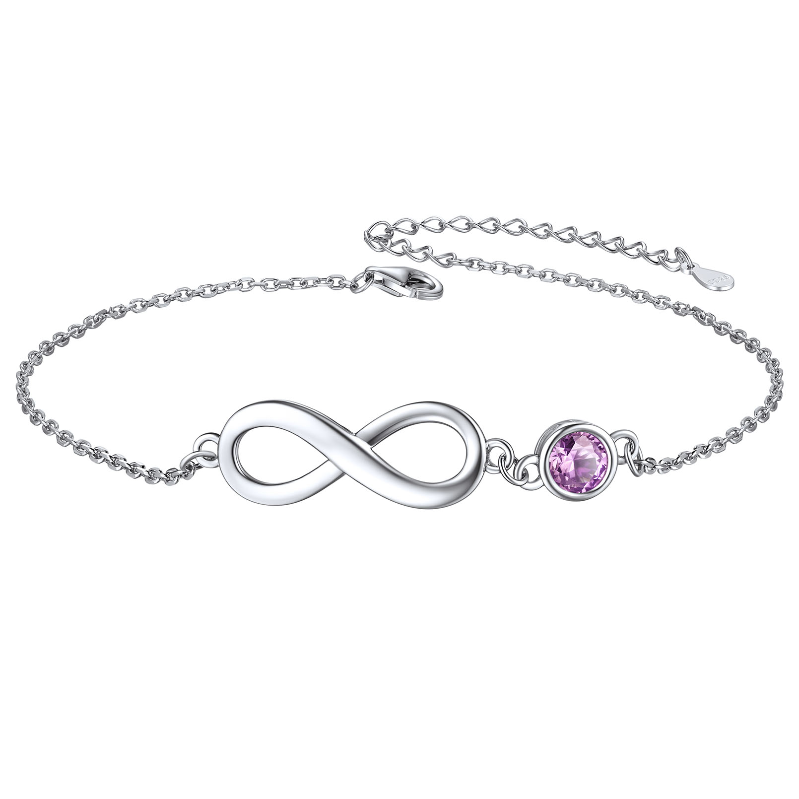 Simple Dainty Infinity Birthstone Anklet